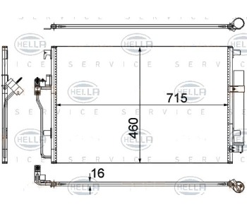 Кондензатор, климатизация HELLA 8FC 351 307-641 за VOLKSWAGEN CRAFTER 30-50 (2E_) товарен от 2006 до 2016