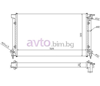 Воден радиатор размер 525/322/34 за VOLKSWAGEN JETTA I (16) от 1978 до 1987