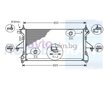 Воден радиатор - размер 780/378/40 за PEUGEOT BOXER товарен от 2006