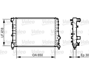 Радиатор, охлаждане на двигателя VALEO 734283 за ALFA ROMEO 147 (937) от 2000 до 2005