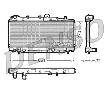 Радиатор, охлаждане на двигателя DENSO DRM09131 за ALFA ROMEO 155 (167) от 1992 до 1997