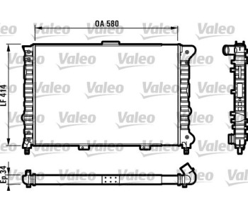 Радиатор, охлаждане на двигателя VALEO 732012 за ALFA ROMEO 156 (932) от 1997 до 2003