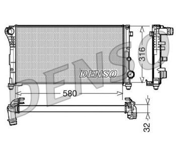 Радиатор, охлаждане на двигателя DENSO DRM09111 за FIAT DOBLO (263) платформа от 2010