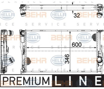 Радиатор, охлаждане на двигателя HELLA 8MK 376 754-464 за LANCIA DELTA III (844) от 2008 до 2014