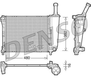 Радиатор, охлаждане на двигателя DENSO DRM09115 за FIAT PUNTO GRANDE EVO (199) от 2008 до 2012