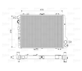 Радиатор, охлаждане на двигателя VALEO 731505 за AUDI 80 купе (89, 8B) от 1988 до 1996