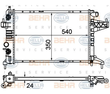 Радиатор, охлаждане на двигателя HELLA 8MK 376 715-164 за AUDI 80 купе (89, 8B) от 1988 до 1996