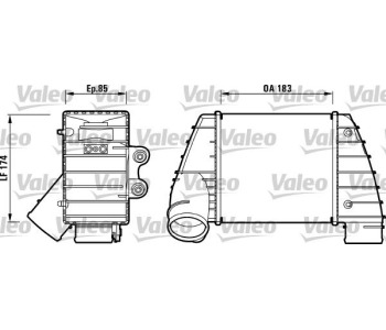 Интеркулер (охладител за въздуха на турбината) VALEO 817487 за AUDI A3 (8L1) от 1996 до 2003