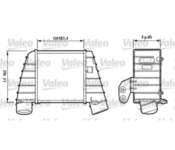 Интеркулер (охладител за въздуха на турбината) VALEO 817488 за AUDI A3 (8L1) от 1996 до 2003