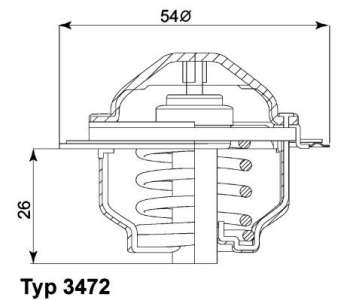 Термостат, охладителна течност BorgWarner (Wahler) 3472.87D за VOLKSWAGEN TOURAN (1T1, 1T2) от 2003 до 2010