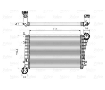 Интеркулер (охладител за въздуха на турбината) VALEO 818675 за VOLKSWAGEN TOURAN (1T1, 1T2) от 2003 до 2010