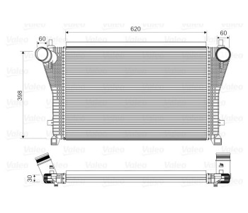 Интеркулер (охладител за въздуха на турбината) VALEO 818347 за AUDI Q2 (GA) от 2016