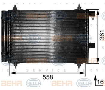 Кондензатор, климатизация HELLA 8FC 351 301-401 за VOLKSWAGEN PASSAT B5 (3B2) седан от 1996 до 2000