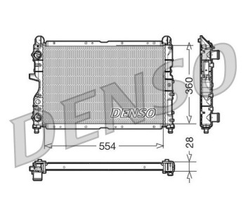 Радиатор, охлаждане на двигателя DENSO DRM02020 за VOLKSWAGEN PASSAT B3/B4 (3A5, 35I) комби от 1988 до 1997