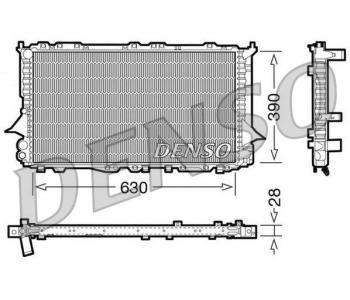 Радиатор, охлаждане на двигателя DENSO DRM02033 за AUDI A4 (8E2, B6) от 2000 до 2004