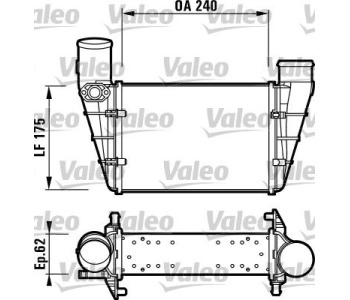 Интеркулер (охладител за въздуха на турбината) VALEO 817625 за VOLKSWAGEN PASSAT B5 (3B2) седан от 1996 до 2000