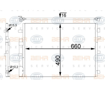 Кондензатор, климатизация HELLA 8FC 351 343-484 за AUDI A4 Avant (8E5, B6) от 2001 до 2004