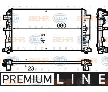 Радиатор, охлаждане на двигателя HELLA 8MK 376 790-531 за AUDI A4 (8E2, B6) от 2000 до 2004