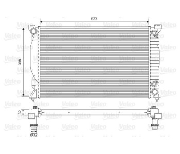 Радиатор, охлаждане на двигателя VALEO 735093 за AUDI A4 Avant (8E5, B6) от 2001 до 2004