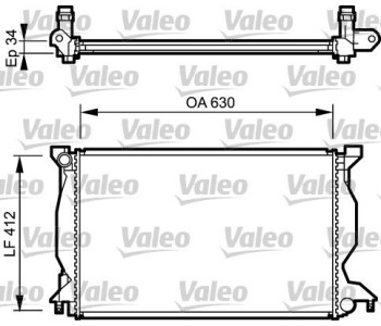 Радиатор, охлаждане на двигателя VALEO 734268 за AUDI A4 Avant (8ED, B7) от 2004 до 2008