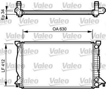 Радиатор, охлаждане на двигателя VALEO 734270 за AUDI A4 кабриолет (8H7, B6, 8HE, B7) от 2002 до 2009