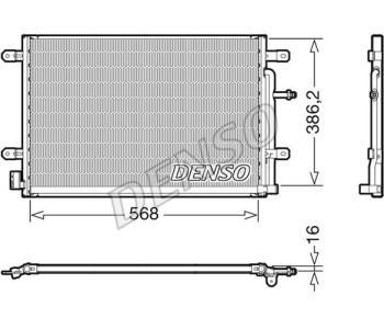 Кондензатор, климатизация DENSO DCN02038 за AUDI A4 кабриолет (8H7, B6, 8HE, B7) от 2002 до 2009