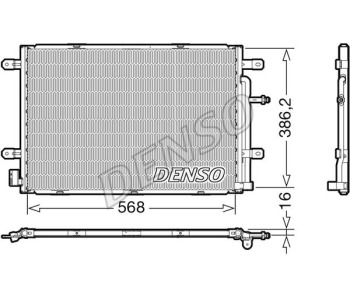 Кондензатор, климатизация DENSO DCN02039 за AUDI A4 кабриолет (8H7, B6, 8HE, B7) от 2002 до 2009