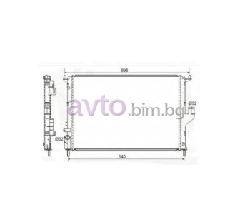 Воден радиатор размер 585/412/16 за DACIA LOGAN I (FS) товарен от 2009 до 2012