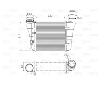 Интеркулер (охладител за въздуха на турбината) VALEO 818669 за AUDI A4 Avant (8ED, B7) от 2004 до 2008
