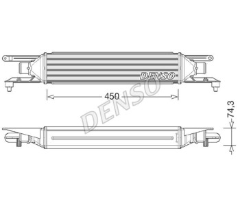 Интеркулер (охладител за въздуха на турбината) DENSO DIT02027 за AUDI A4 Avant (8ED, B7) от 2004 до 2008