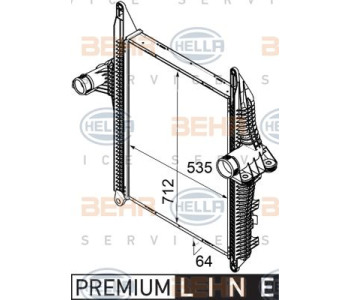 Интеркулер HELLA 8MK 376 750-291 за AUDI A4 (8K2, B8) от 2007 до 2012