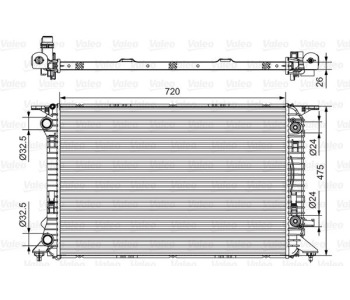 Радиатор, охлаждане на двигателя VALEO 735472 за AUDI A5 купе (8T3) от 2007 до 2017