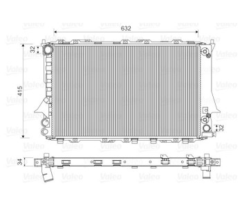 Радиатор, охлаждане на двигателя VALEO 731549 за AUDI 100 (4A, C4) от 1990 до 1994