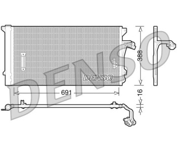 Кондензатор, климатизация DENSO DCN02003 за VOLKSWAGEN TOUAREG (7LA, 7L6, 7L7) от 2002 до 2010