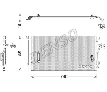 Кондензатор, климатизация DENSO DCN02027 за VOLKSWAGEN TOUAREG (7LA, 7L6, 7L7) от 2002 до 2010