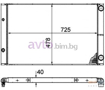 Воден радиатор BEHR размер 725/478/40 за AUDI A8 (4E) от 2002 до 2010
