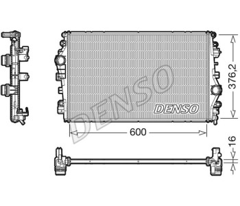 Радиатор, охлаждане на двигателя DENSO DRM02026 за AUDI Q7 (4L) от 2006 до 2009