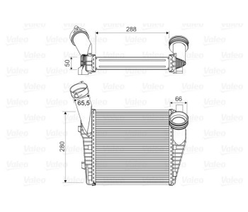 Интеркулер (охладител за въздуха на турбината) VALEO 818814 за VOLKSWAGEN TOUAREG (7LA, 7L6, 7L7) от 2002 до 2010