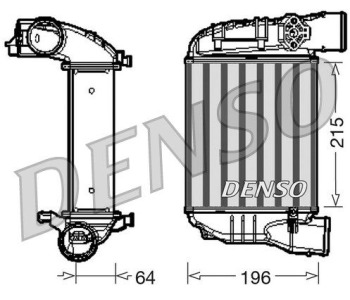 Интеркулер (охладител за въздуха на турбината) DENSO DIT02035 за AUDI TT (8J3) от 2006 до 2014