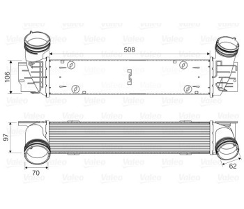 Интеркулер (охладител за въздуха на турбината) VALEO 818594 за BMW 3 Ser (E90) от 2005 до 2008