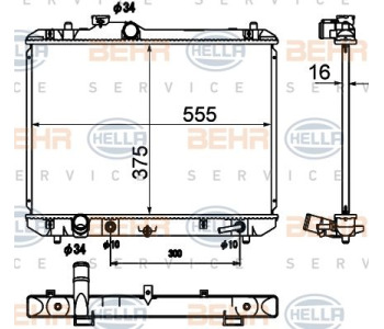 Радиатор, охлаждане на двигателя HELLA 8MK 376 792-261 за BMW X1 (E84) от 2009 до 2015