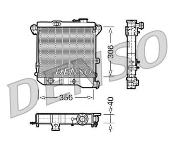 Радиатор, охлаждане на двигателя DENSO DRM05028 за BMW 3 Ser (E30) седан от 1982 до 1992