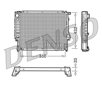 Радиатор, охлаждане на двигателя DENSO DRM05045 за BMW 5 Ser (E34) комби от 1991 до 1997