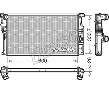 Радиатор, охлаждане на двигателя DENSO DRM05041 за BMW 3 Ser (E36) седан 1990 до 1998