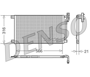 Кондензатор, климатизация DENSO DCN05003 за BMW 3 Ser (E46) комби от 2001 до 2005