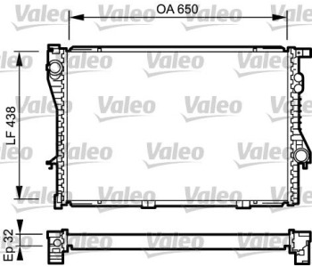 Радиатор, охлаждане на двигателя VALEO 731766 за BMW 5 Ser (E39) от 1995 до 2003