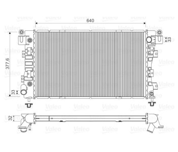 Радиатор, охлаждане на двигателя VALEO 731148 за CHRYSLER NEW YORKER от 1992 до 1998