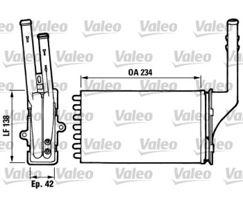 Топлообменник, отопление на вътрешното пространство VALEO 812016 за PEUGEOT 106 I (1A, 1C) от 1991 до 1996