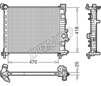 Радиатор, охлаждане на двигателя DENSO DRM21033 за PEUGEOT 307 (3A/C) хечбек от 2000 до 2008