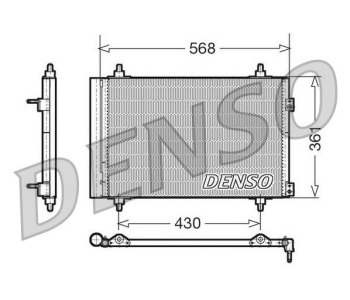 Кондензатор, климатизация DENSO DCN07010 за CITROEN XM (Y3) комби от 1989 до 1994